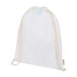 Saco de algodão orgânico com cordão natural 5 L 140 g/m2 cor branco