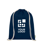 Saco de algodão orgânico com cordão natural 5 L 140 g/m2 vista principal