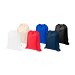 Saco de cordão de algodão reciclado e fecho rápido 5 L 180 g/m2 cor azul-marinho segunda vista várias cores