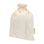 Saco-oferta de algodão com fecho de cordão 140 g/m2 cor natural