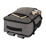 Mochila de cabine para portátil de poliéster reciclado 25 L 17'' cor cinzento mesclado quarta vista