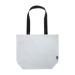 Saco tote plástico reciclado laminado duplo impermeável 18 L 150 g/m2 cor branco segunda vista frontal