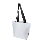 Saco tote plástico reciclado laminado duplo impermeável 18 L 150 g/m2 cor branco