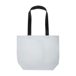 Saco tote plástico reciclado laminado duplo impermeável 18 L 150 g/m2 cor branco segunda vista traseira