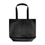Saco tote plástico reciclado impermeável, fundo amplo 30 L 150 g/m2 cor preto segunda vista frontal