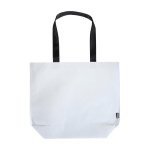 Saco tote plástico reciclado impermeável, fundo amplo 30 L 150 g/m2 cor branco segunda vista frontal