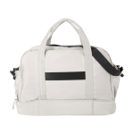 Saco de viagem de lona de poliéster reciclado com fecho de correr 30 L cor areia segunda vista traseira