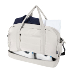 Saco de viagem de lona de poliéster reciclado com fecho de correr 30 L cor areia terceira vista