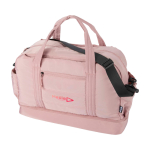 Saco de viagem de lona de poliéster reciclado com fecho de correr 30 L cor cor-de-rosa claro