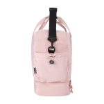 Saco de viagem de lona de poliéster reciclado com fecho de correr 30 L cor cor-de-rosa claro vista lateral