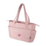 Saco tote poliéster reciclado acolchoado com bolso portátil 15,6” 18 L cor cor-de-rosa claro