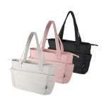Saco tote poliéster reciclado acolchoado com bolso portátil 15,6” 18 L cor cor-de-rosa claro segunda vista várias cores