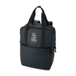Mochila térmica isolante com bolso frontal acolchoado 18 L cor preto vista impressão transfer