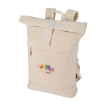 Mochila enrolável hidrófuga com bolso portátil 14” 16 L cor areia