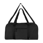 Saco de viagem impermeável de lona reciclada com bolso frontal 40 L cor preto segunda vista frontal