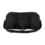 Saco de viagem impermeável de lona reciclada com bolso frontal 40 L cor preto terceira vista frontal