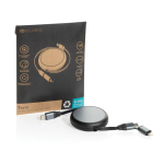 Cabo retráctil de alumínio reciclado 2 em 1 de carga e dados 240 W cor preto vista com caixa