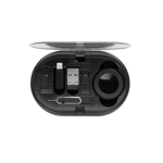 Conjunto ecológico de cabos de carga retrácteis com várias saídas 60 W cor preto sétima vista