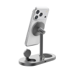 Carregador ecológico de secretária 3 em 1 sem fios magnético 25 W cor cinzento quarta vista