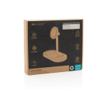 Carregador ecológico de secretária 3 em 1 sem fios magnético 25 W cor cinzento vista com caixa