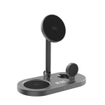 Carregador ecológico de secretária 3 em 1 sem fios magnético 25 W cor cinzento vista principal