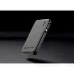 Powerbank com cabo retráctil e indicador de carga 10 000 mAh cor preto vista de ambiente