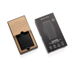 Powerbank ecológico com cabo retráctil 45 W 20 000 mAh cor preto vista com caixa