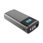 Powerbank com indicador de carga e cabo retráctil 45 W 10 000 mAh cor cinzento terceira vista
