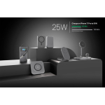 Powerbank com indicador de carga e cabo retráctil 45 W 10 000 mAh cor cinzento vista de ambiente