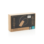 Powerbank com indicador de carga e cabo retráctil 45 W 10 000 mAh cor cinzento vista com caixa