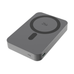 Powerbank magnético e sem fios de 25 W com USB-C 10 000 mAh cor cinzento quarta vista
