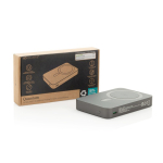 Powerbank magnético e sem fios de 25 W com USB-C 10 000 mAh cor cinzento segunda vista com caixa