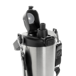 Garrafa térmica de aço inoxidável reciclado com correia 600 ml cor prateado sexta vista