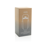 Garrafa térmica de aço inoxidável reciclado com correia 600 ml cor prateado vista com caixa