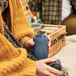 Copo de viagem térmico de vidro, manga de silicone Black & Blum 340 ml cor cinzento