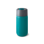 Copo de viagem térmico de vidro, manga de silicone Black & Blum 340 ml cor turquesa