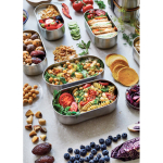 Conjunto de lancheiras herméticas com tampa plana Black & Blum 1 L cor cinzento vista de ambiente 2