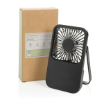 Ventoinha de secretária recarregável com 3 velocidades 5 W 1200 mAh cor preto vista com caixa