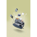 Estojo de viagem com abertura em concha e capacidade 2,5 L 8” cor azul-marinho vista de ambiente