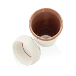 Copo térmico de plástico reciclado com tampa 360° Topl 350 ml cor branco quarta vista