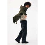 Casaco impermeável acolchoado unissex modern fit 95 g/m² Iqoniq Thelon cor caqui terceira vista com modelo