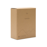 Lancheira de aço inoxidável reciclado com fita elástica 750 ml cor preto vista com caixa