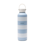 Garrafa térmica antigotas com design de praia e pega 600 ml cor azul-claro vista com logo