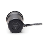 Copo de viagem de aço inox reciclado com copos no interior 450 ml cor preto quinta vista