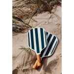 Jogo de pickleball com raquetes de madeira e bola para jogar cor azul-marinho vista de ambiente