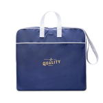 Cadeira de praia portátil dobrável de poliéster com 6 ajustes cor azul-marinho vista com logo