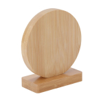 Placa comemorativa circular em bambu com íman duplo terceira vista