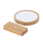 Placa comemorativa circular em bambu com íman duplo quarta vista