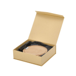 Placa troféu redonda de madeira com base de vidro preto quarta vista