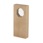 Placa troféu octagonal de madeira e vidro para reconhecimentos segunda vista